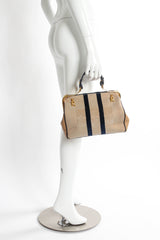 Vintage Roberta Di Camerino Caravel Twill Block Stripe Bag on mannequin @ Recess Los Angeles