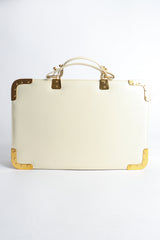 Vintage Roberta di Camerino Leather Folio Case with Brass Hardware back at Recess Los Angeles