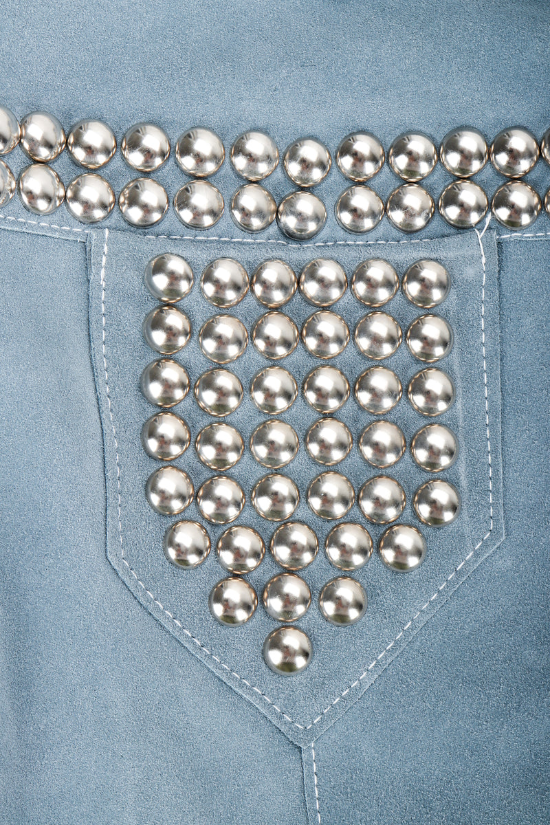 Vintage Roger Kuper Studded Suede Jacket pocket stud detail at Recess