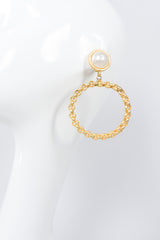 Deanna Hamro Pearl Chain Clip Hoop Earrings