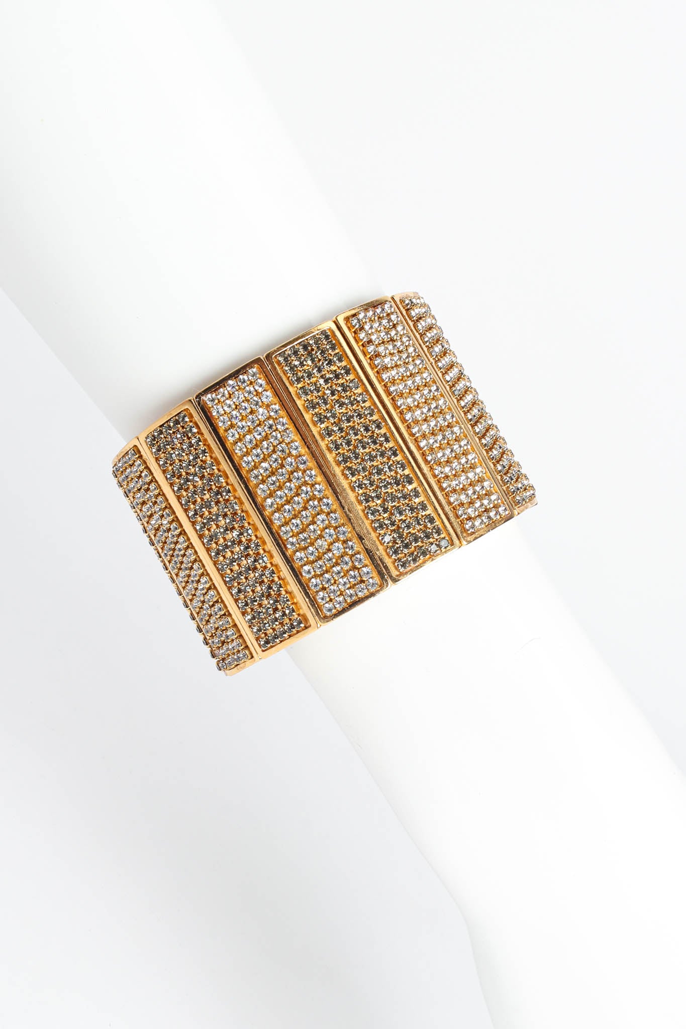 Vintage Roxanne Assoulin Stripe Rhinestone Bracelet on mannequin @ Recess Los Angeles