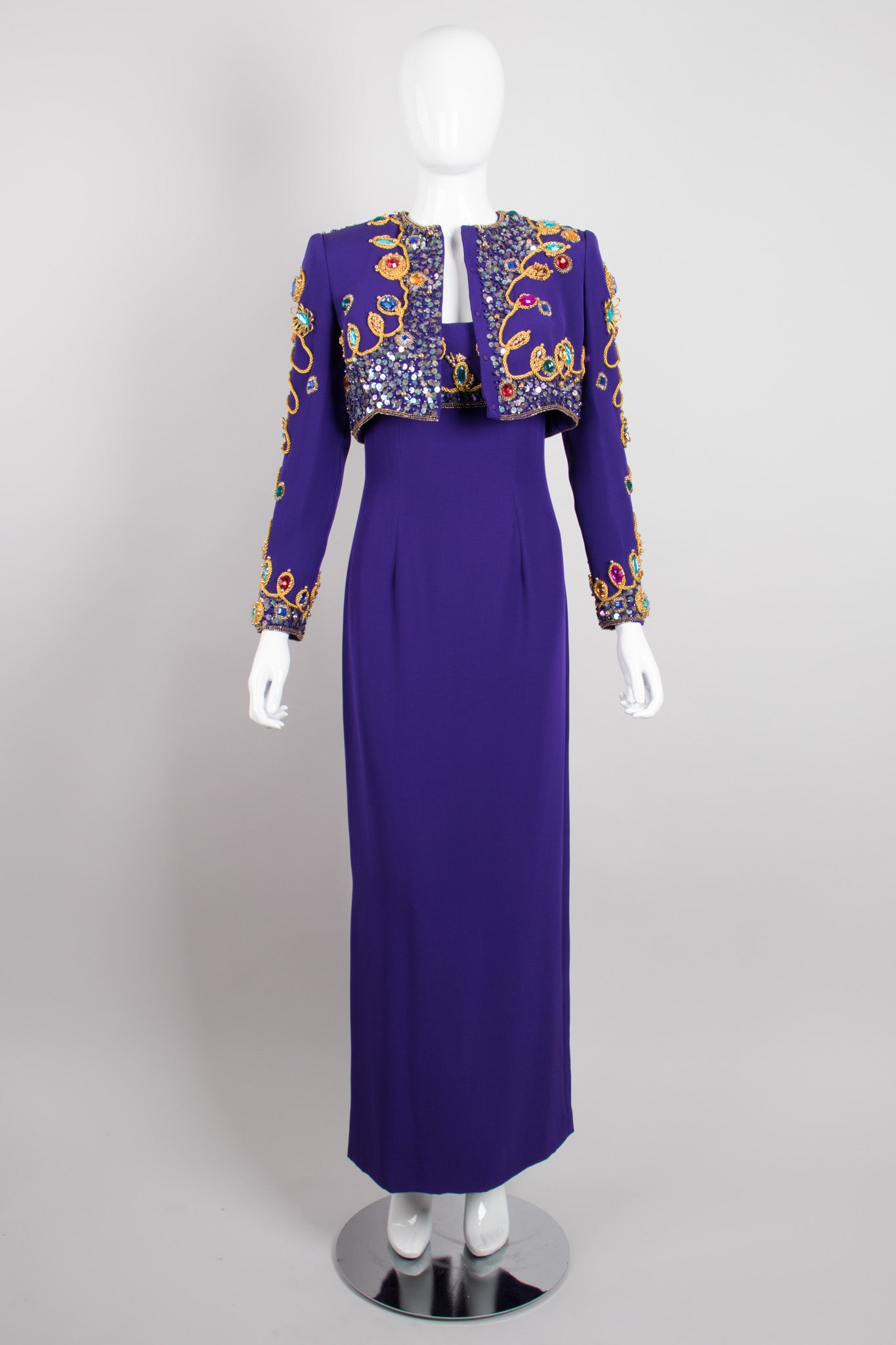 Victoria Royal Embellished Crop Jacket & Dress Set