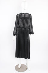 Vintage Ruben Panis Bead Stripe Silk Chiffon Dress on mannequin front at Recess Los Angeles