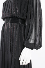 Vintage Ruben Panis Bead Stripe Silk Chiffon Dress on mannequin sleeve at Recess Los Angeles