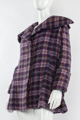 Vintage Rudi Gernreich Plaid Tartan Wool Coat mannequin angle @ Recess Los Angeles