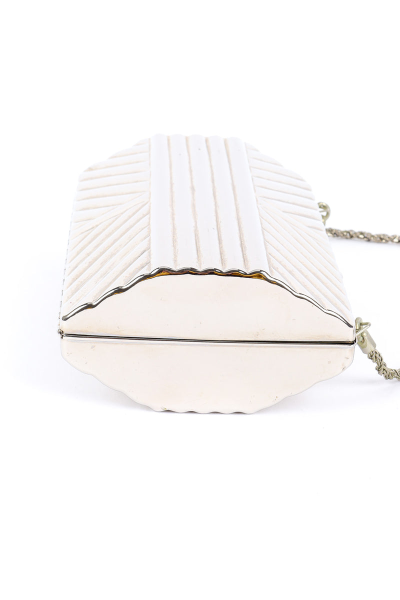 Saks Fifth Avenue metal silver clutch side product shot @recessla