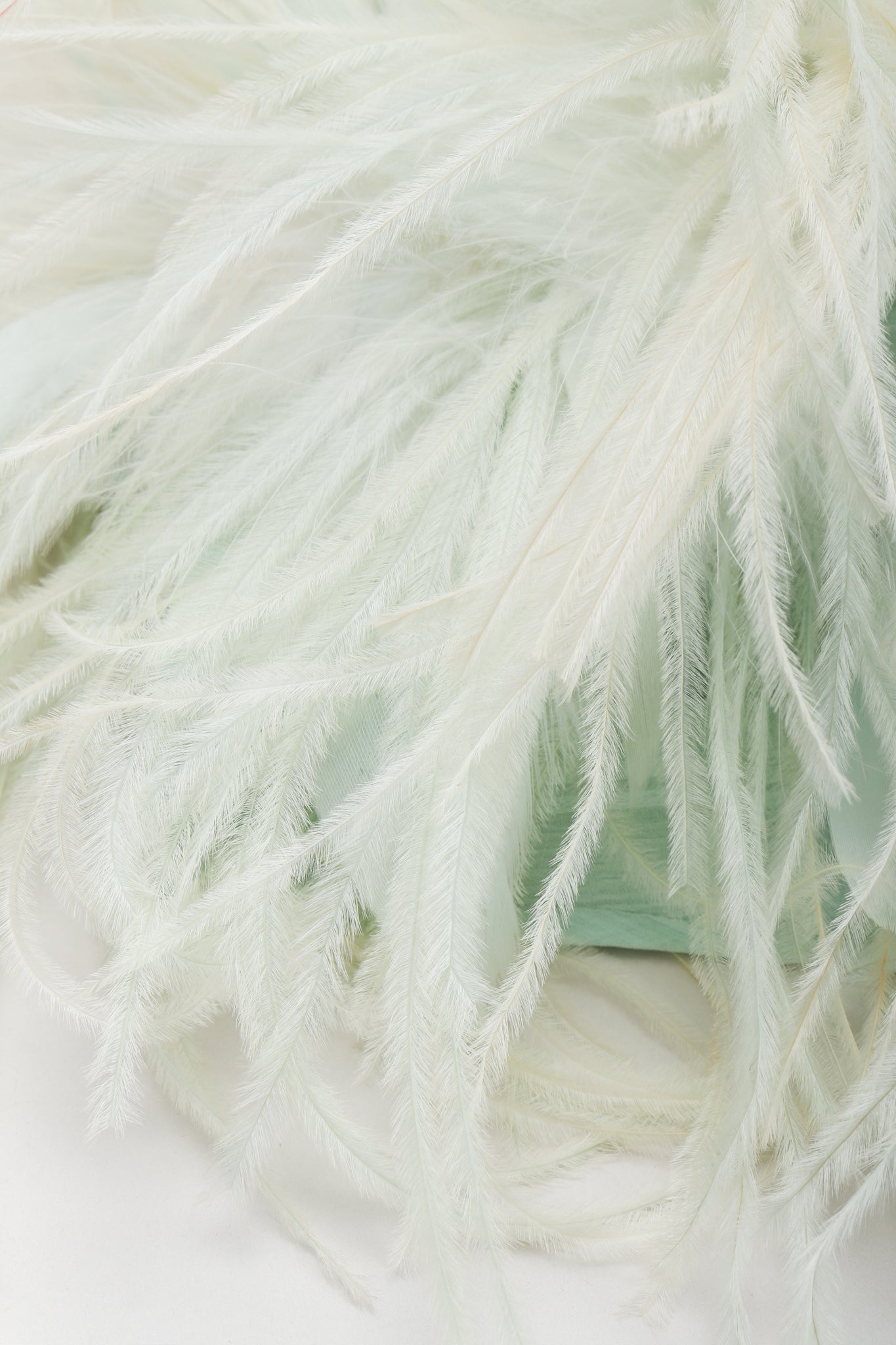 Vintage Saz International Silk Ostrich Feather Collar Dress feather detail at Recess Los Angeles