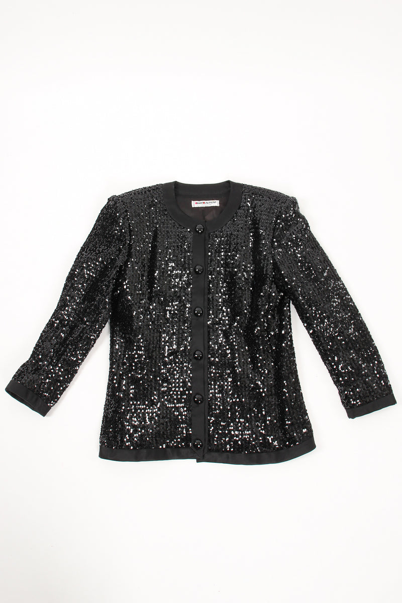 Vintage YSL Yves Saint Laurent Liquid Sequin Jacket flat at Recess Los Angeles