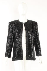 Vintage YSL Yves Saint Laurent Liquid Sequin Jacket on Mannequin open at Recess Los Angeles