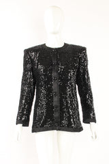 Vintage YSL Yves Saint Laurent Liquid Sequin Jacket on Mannequin front at Recess Los Angeles