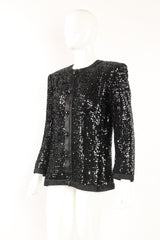 Vintage YSL Yves Saint Laurent Liquid Sequin Jacket on Mannequin angle at Recess Los Angeles