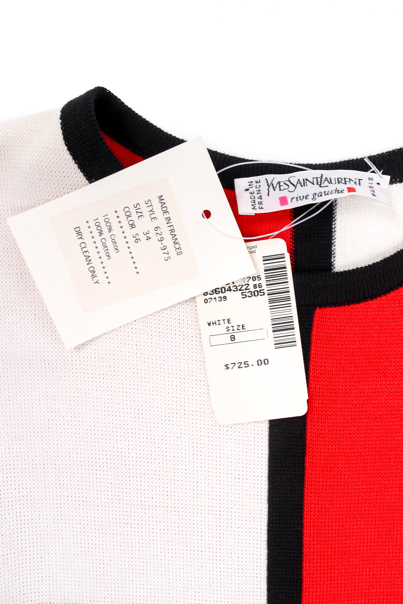 Vintage Yves Saint Laurent Iconic Mondrian Knit Sheath Dress tags at Recess Los Angeles