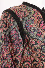 Vintage Yves Saint Laurent YSL Quilted Silk Flourish Jacket on Mannequin shoulder at Recess LA