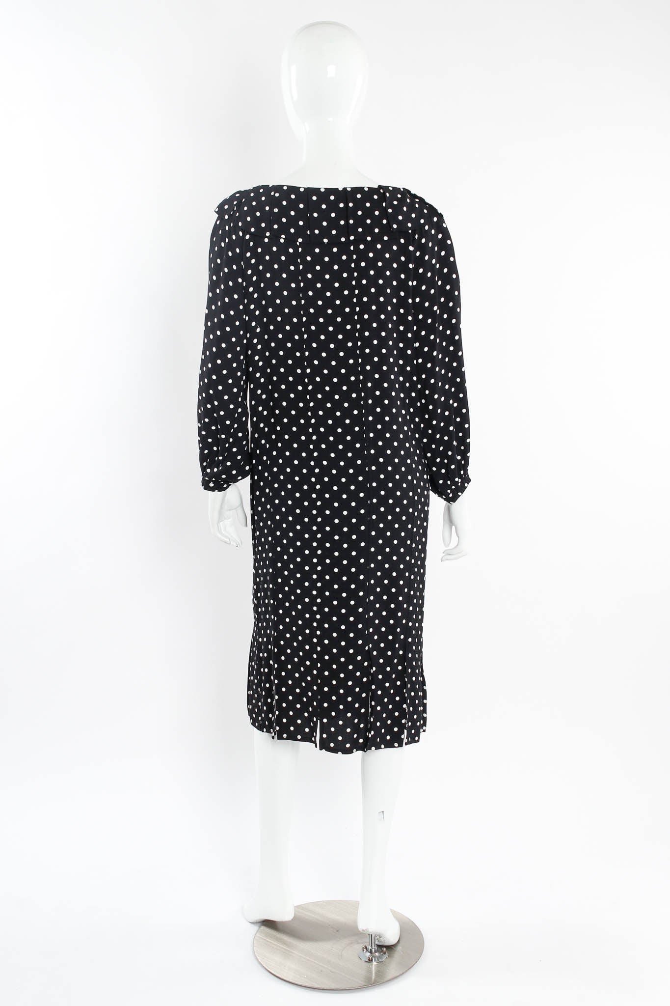 Vintage Saint Laurent 1981 S/S Polka Dot Carwash Pleat Dress mannequin back @ Recess Los Angeles