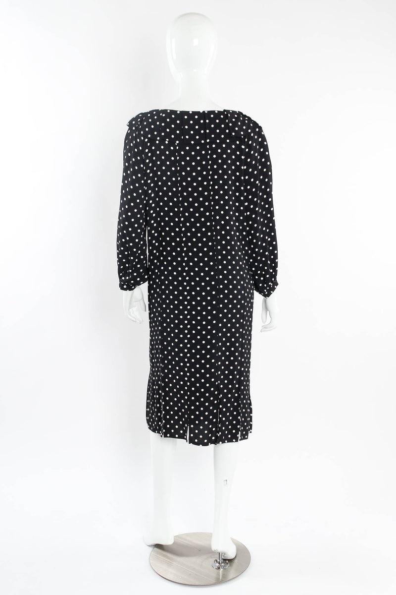 Vintage Saint Laurent 1981 S/S Polka Dot Carwash Pleat Dress mannequin back @ Recess Los Angeles