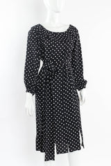 Vintage Saint Laurent 1981 S/S Polka Dot Carwash Pleat Dress mannequin angle close @ Recess Los Angeles