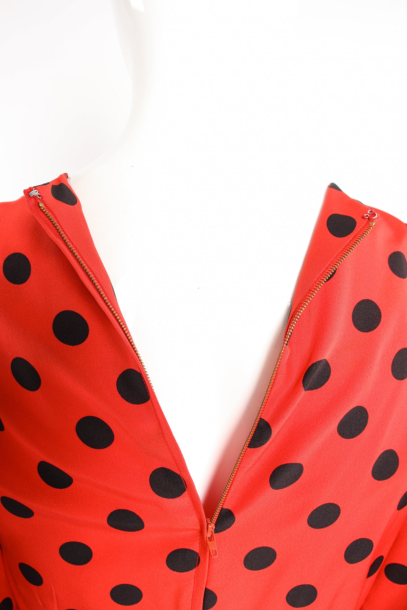 Vintage YSL Yves Saint Laurent Sweetheart Dot Dress back zipper at Recess Los Angeles