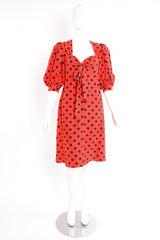 Vintage YSL Yves Saint Laurent Sweetheart Dot Dress on mannequin front at Recess Los Angeles