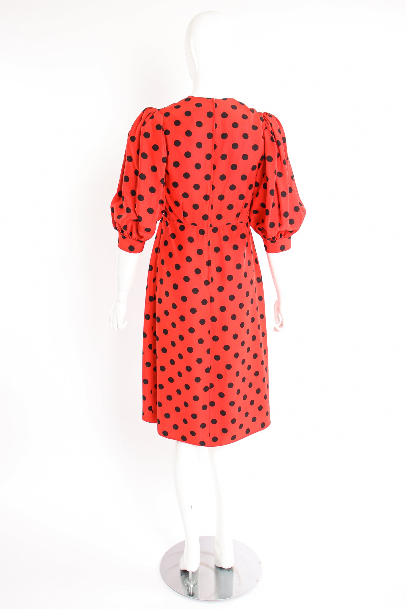 Vintage YSL Yves Saint Laurent Sweetheart Dot Dress on mannequin back at Recess Los Angeles