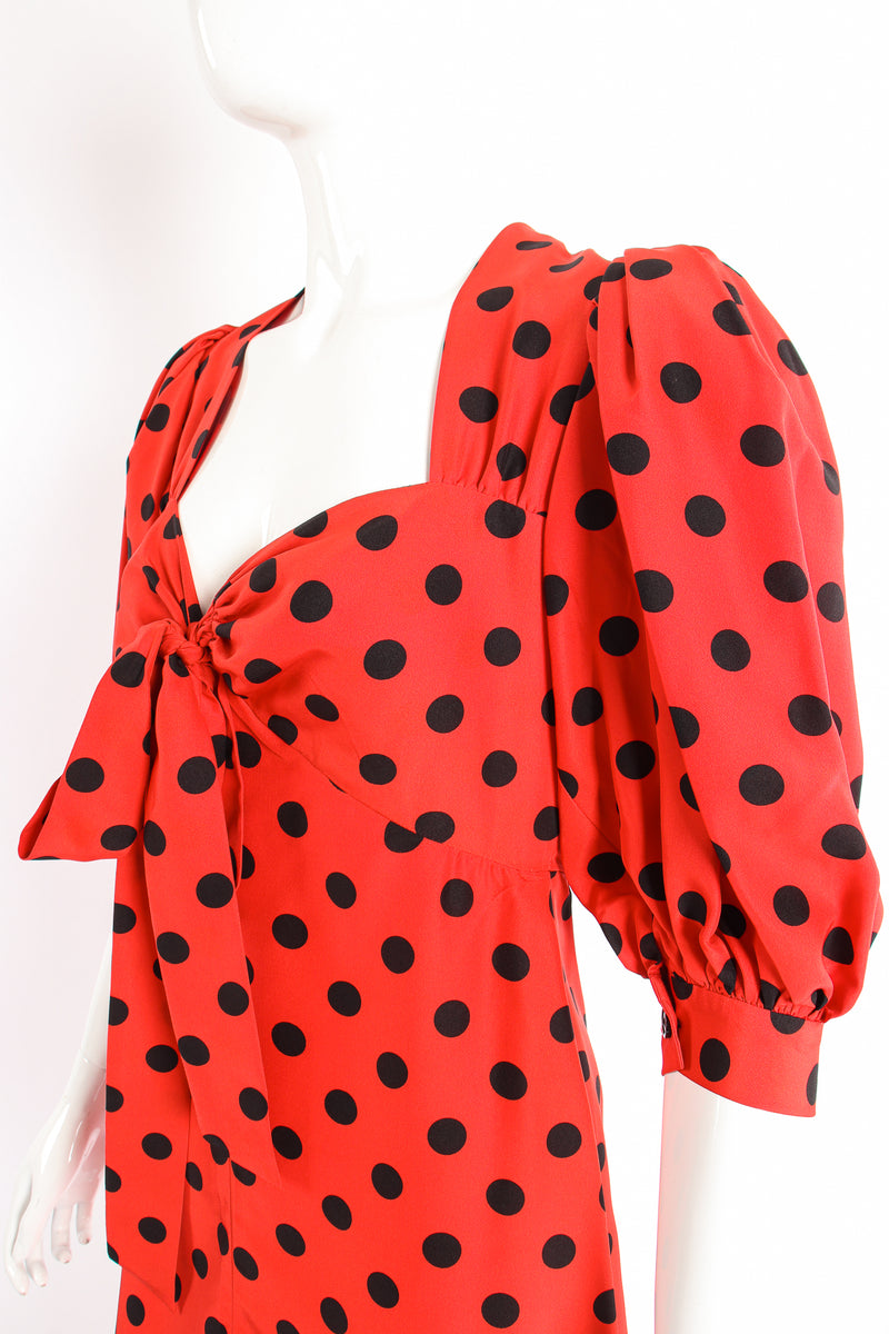 Vintage YSL Yves Saint Laurent Sweetheart Dot Dress on mannequin crop at Recess Los Angeles