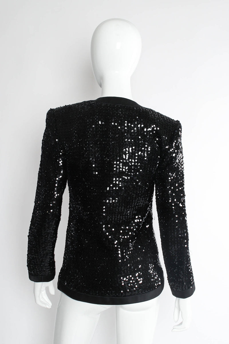 Vintage Saint Laurent 1980s Satin Sequin Jacket mannequin back @ Recess Los Angeles