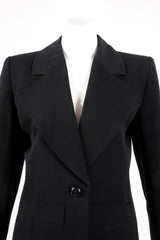 Vintage Yves Saint Laurent YSL Le Smoking Wide Lapel Blazer on Mannequin crop at Recess LA