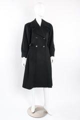 Vintage Yves Saint Laurent YSL Wool Princess Peacoat on mannequin front at Recess Los Angeles