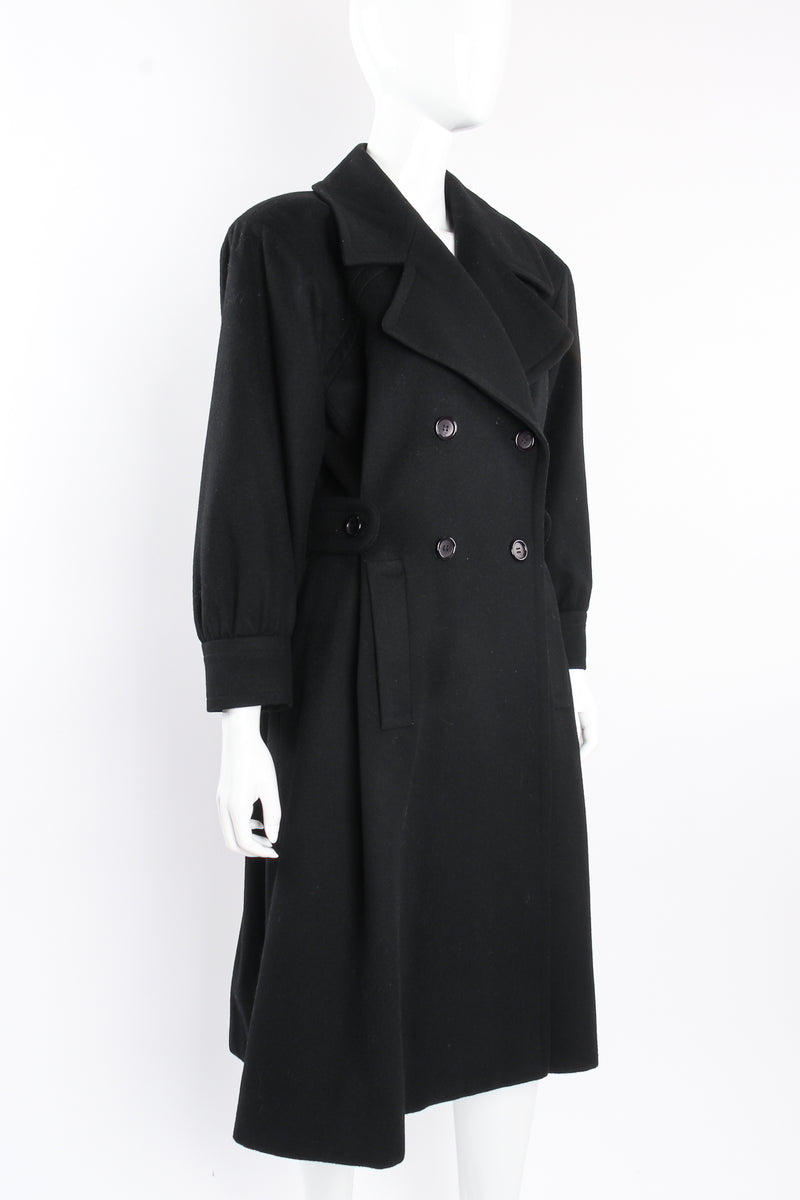 Vintage Yves Saint Laurent YSL Wool Princess Peacoat on mannequin crop at Recess Los Angeles