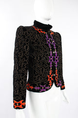 Vintage YSL Yves Saint Laurent Velvet Embroidered Jacket on Mannequin angle @ Recess LA