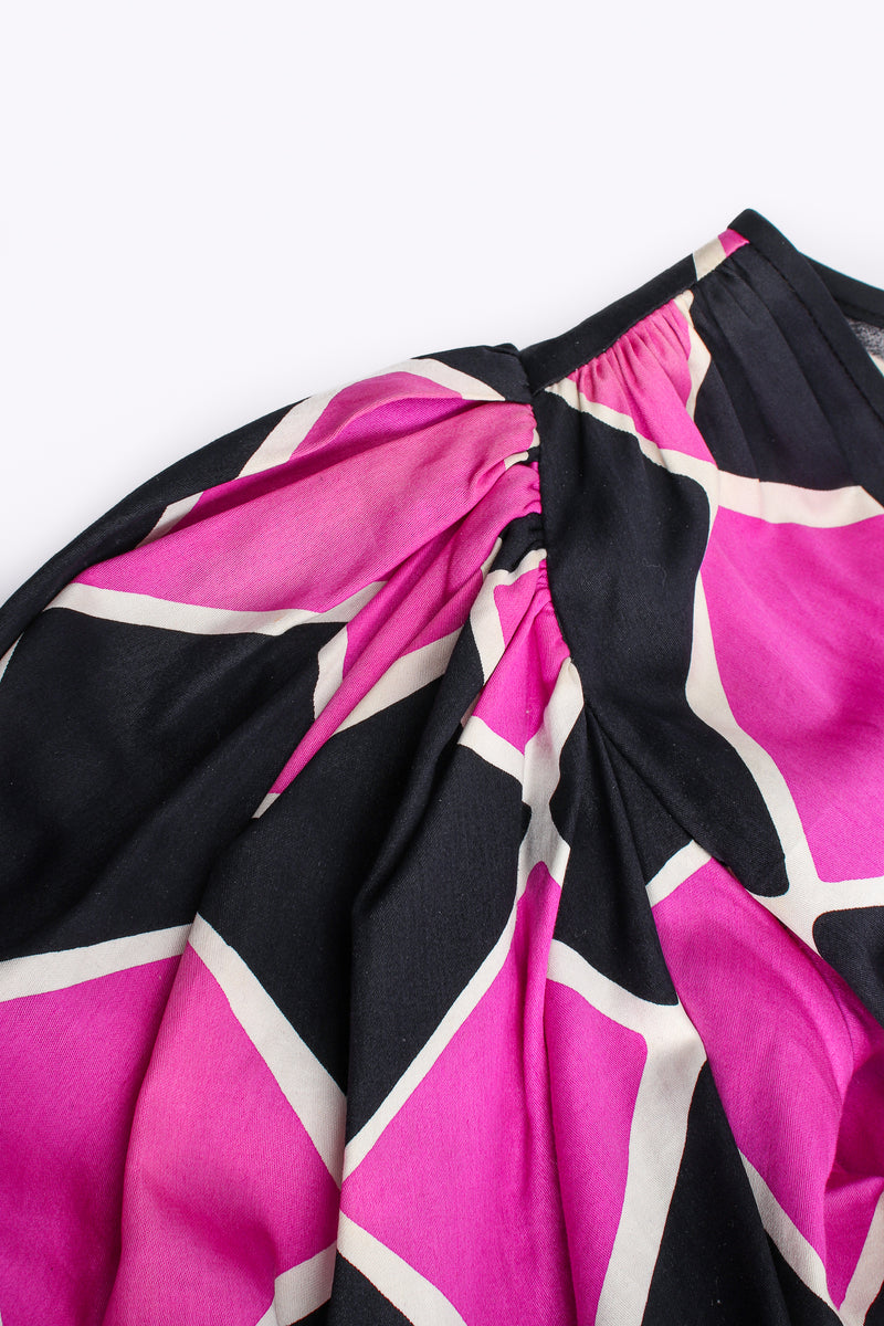 Vintage YSL Yves Saint Laurent Harlequin Balloon Sleeve Peplum Dress discolor @ Recess LA