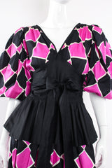 Vintage YSL Yves Saint Laurent Harlequin Balloon Sleeve Peplum Dress Mannequin crop @ Recess LA