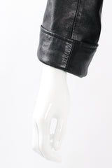 Vintage Yves Saint Laurent YSL Nipped Waist Leather Blazer on Mannequin sleeve cuff @ Recess LA