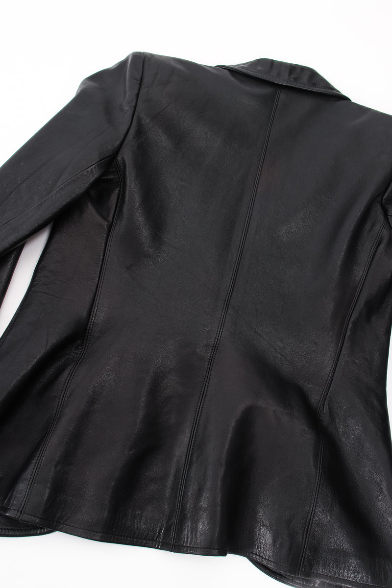 Vintage Yves Saint Laurent YSL Nipped Waist Leather Blazer back wear @ Recess LA