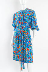 Vintage Saint Laurent Abstract Mosaic Print Dress mannequin angle/sleeves @ Recess Los Angeles