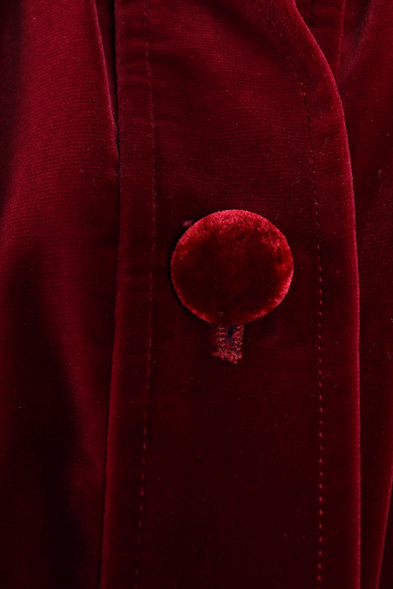 Vintage YSL Yves Saint Laurent Velvet Swing Coat button at Recess Los Angeles