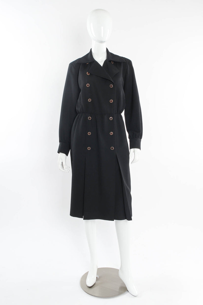 Vintage Saint Laurent Double Breasted Coat Dress mannequin front @ Recess Los Angeles