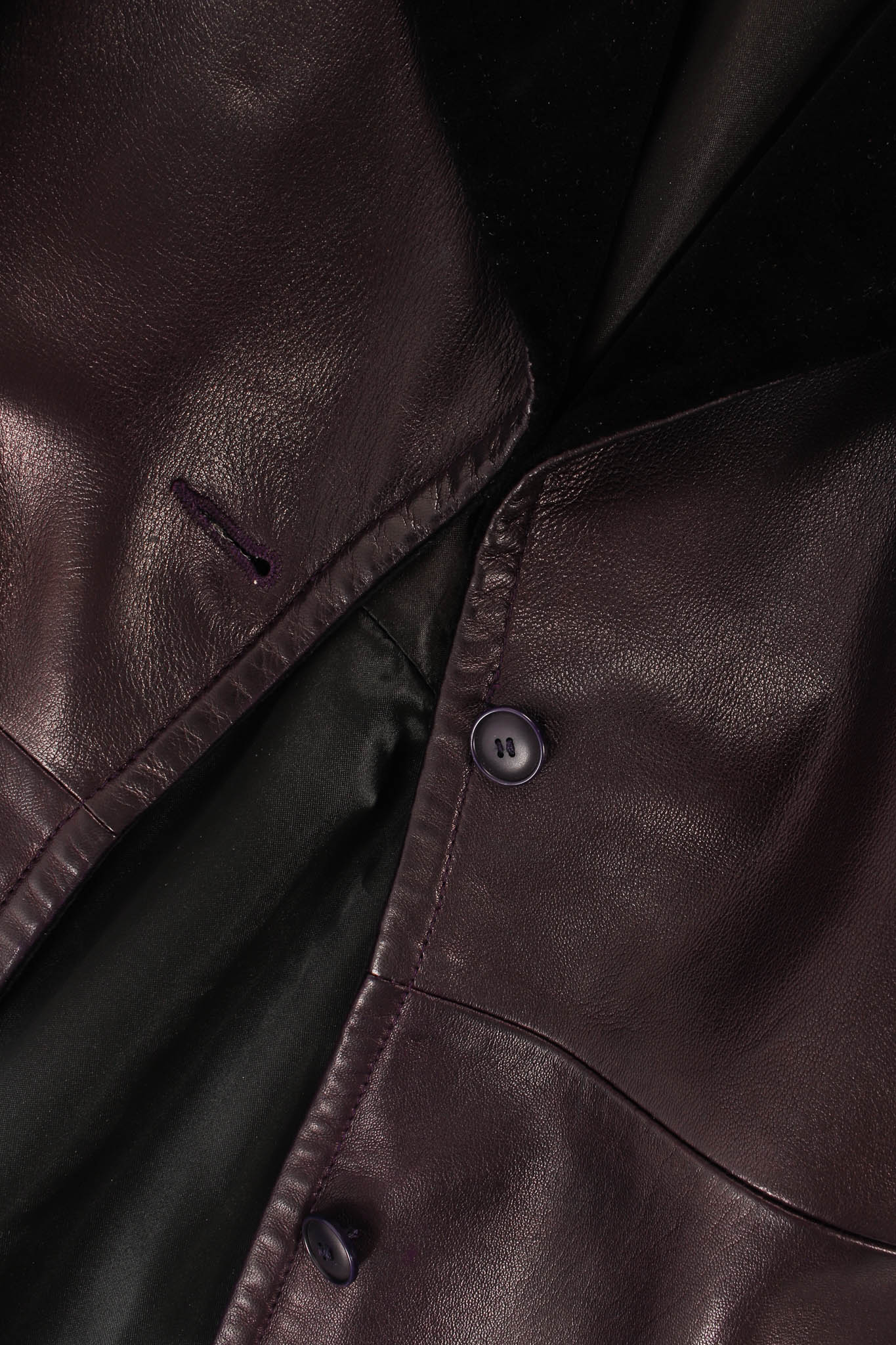 Vintage Saint Laurent 1980s Leather Dress Coat buttons @ Recess Los Angeles