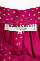 Vintage YSL Yves Saint Laurent Tiered Ruffle Hem Lamé Dot Skirt label @ Recess LA