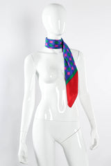 Vintage Yves Saint Laurent Silk Geo Shapes Scarf mannequin front  @ Recess Los Angeles