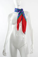 Vintage Yves Saint Laurent Silk Geo Shapes Scarf mannequin close @ Recess Los Angeles