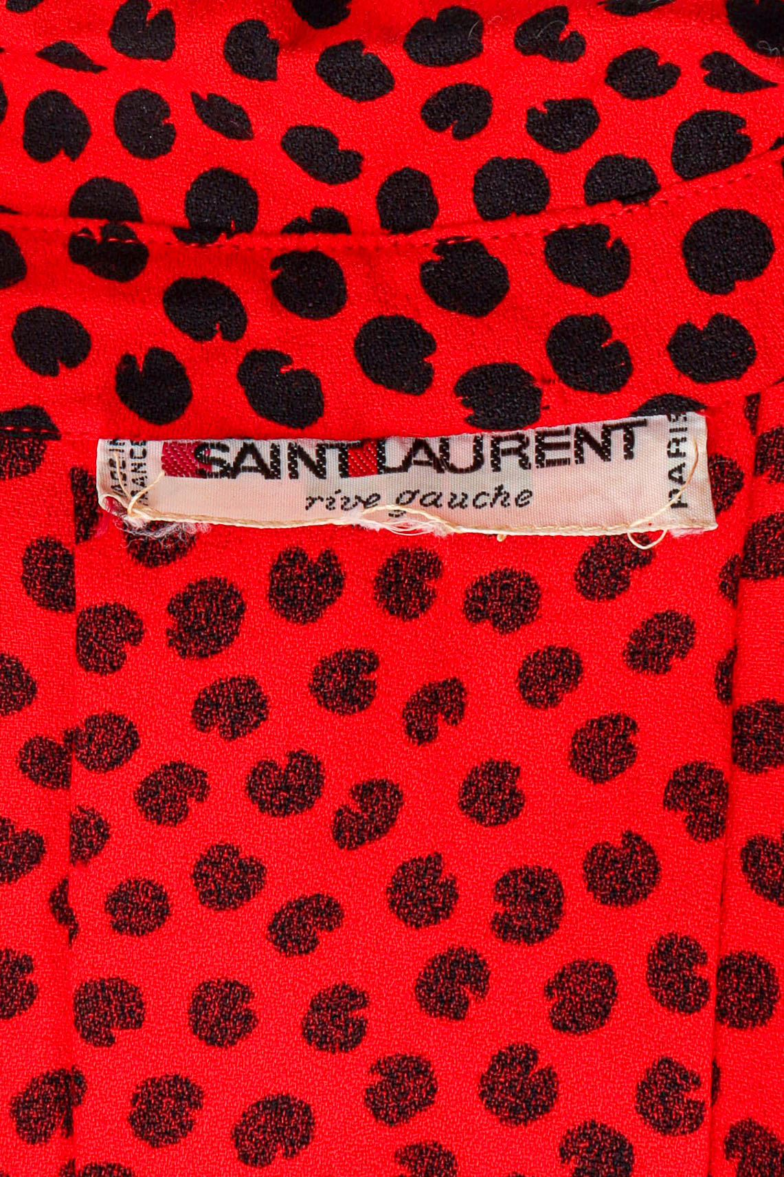 Vintage Saint Laurent Abstract Dot Print Dress tag @ Recess LA