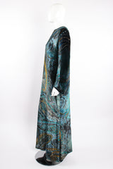 Vintage YSL Yves Saint Laurent Velvet Cosmic Paisley Gown II on Mannequin side at Recess LA