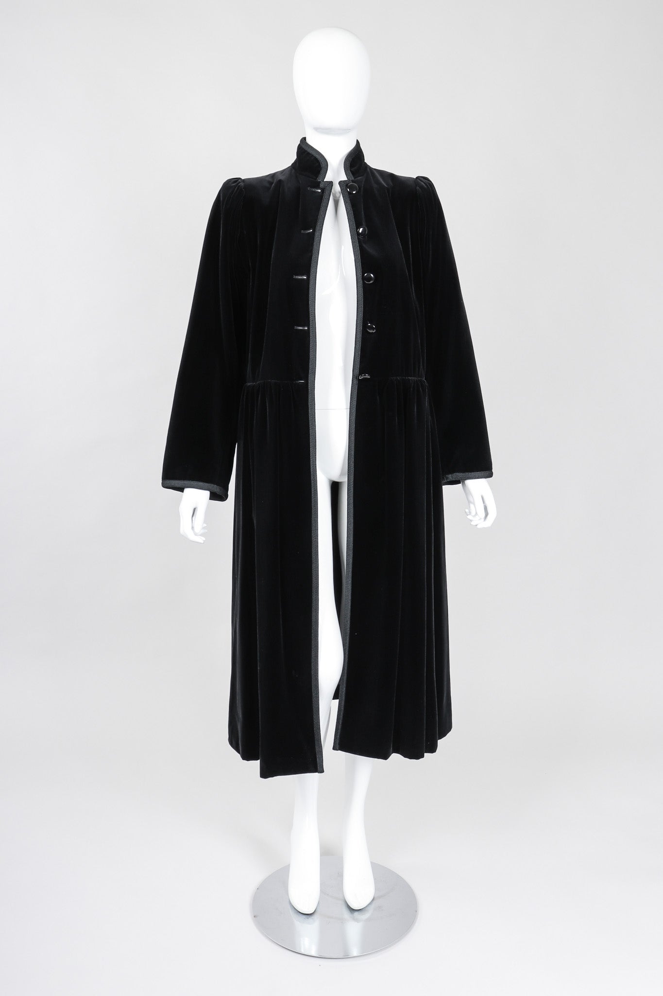 Recess Los Angeles Vintage YSL Yves Saint Laurent Long Velvet Russian Collection Cossack Coat Dress