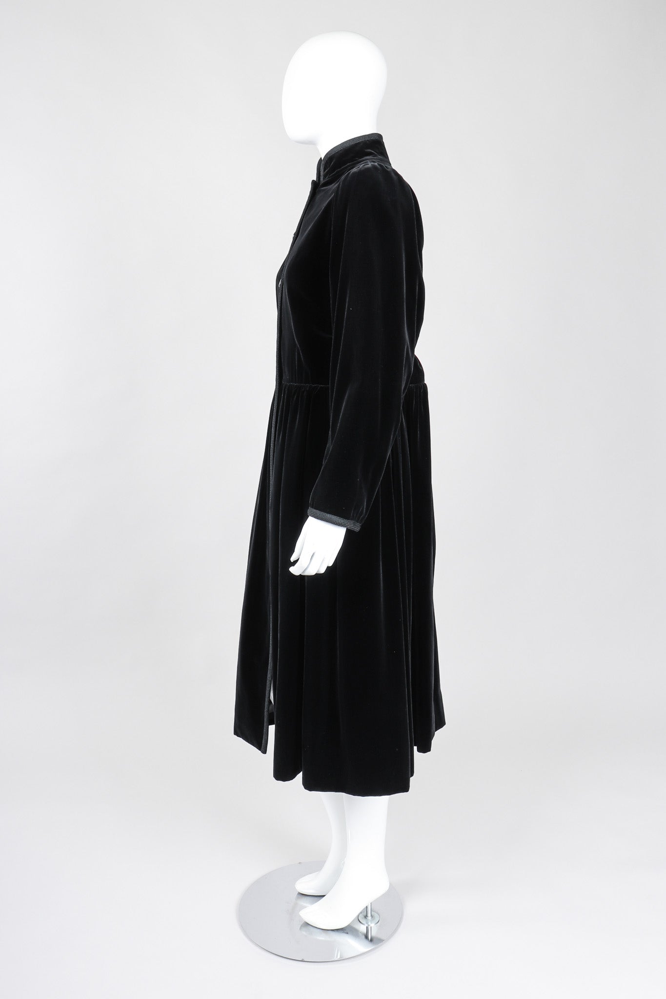 Recess Los Angeles Vintage YSL Yves Saint Laurent Long Velvet Russian Collection Cossack Coat Dress