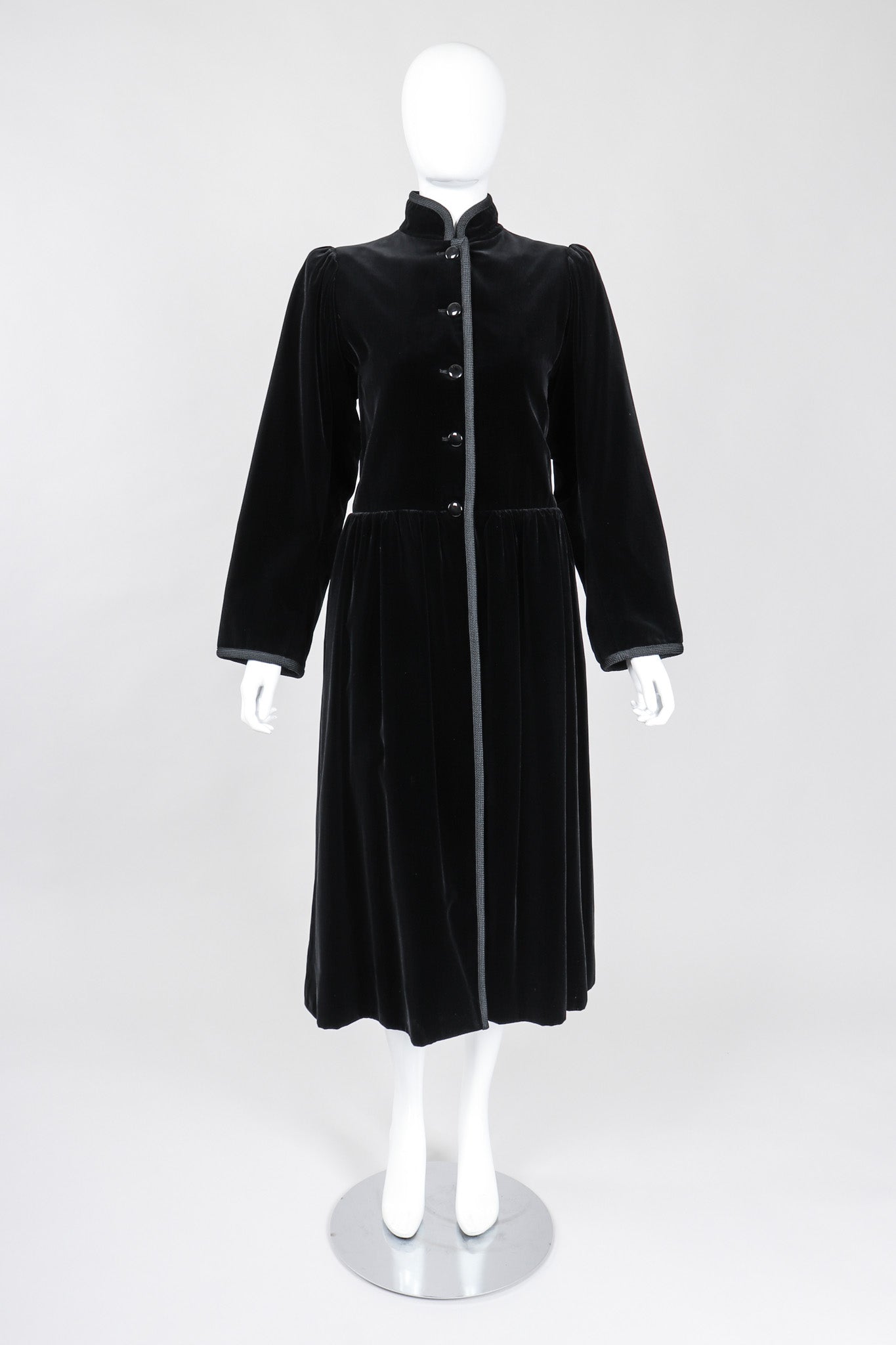 Recess Los Angeles Vintage YSL Yves Saint Laurent Long Velvet Russian Collection Cossack Coat Dress