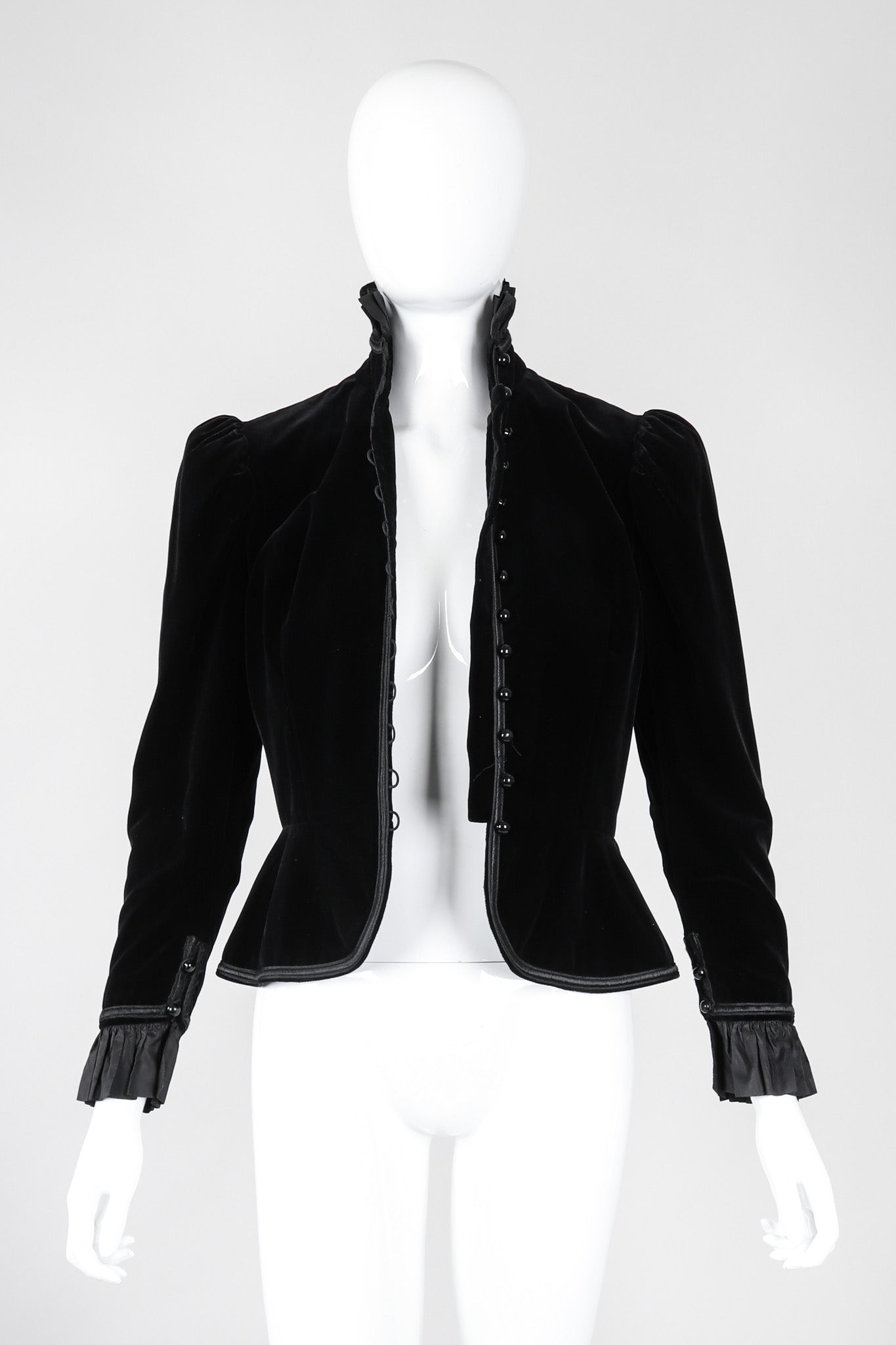 Recess Los Angeles Vintage Yves Saint Laurent YSL Victorian Velvet Ruffle Jacket