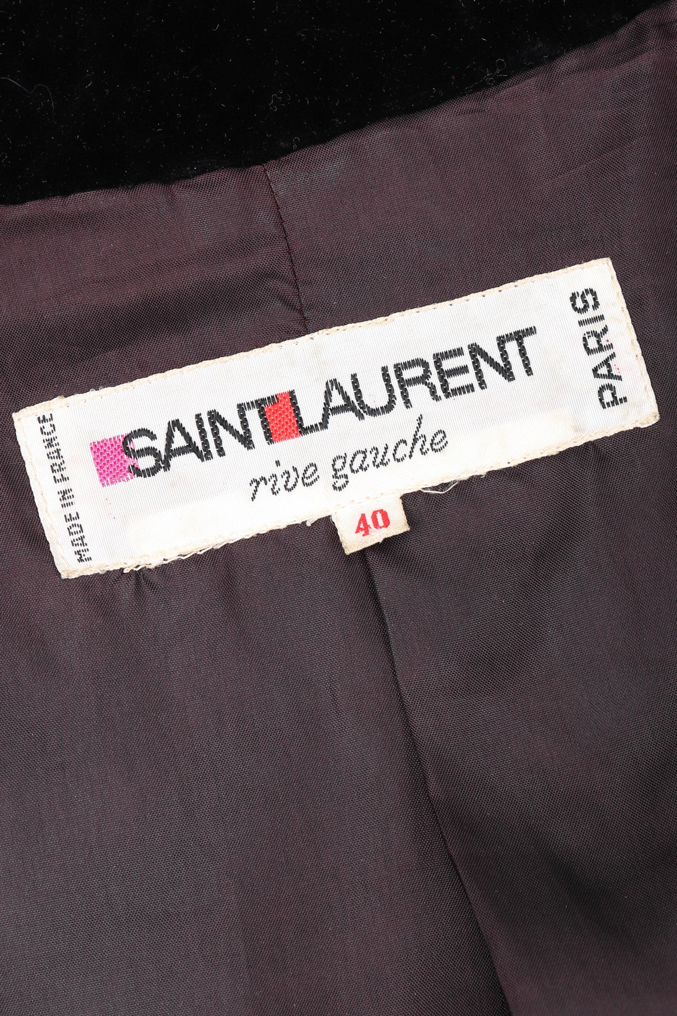 Recess Los Angeles Vintage Yves Saint Laurent YSL Victorian Velvet Ruffle Jacket