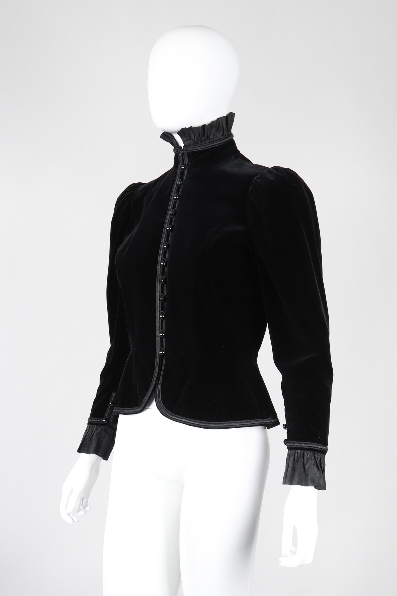 Recess Los Angeles Vintage Yves Saint Laurent YSL Victorian Velvet Ruffle Jacket