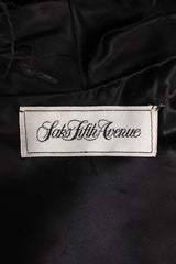 Vintage Saks Fifth Ave Velvet Ostrich Feather Swing Coat label at Recess LA