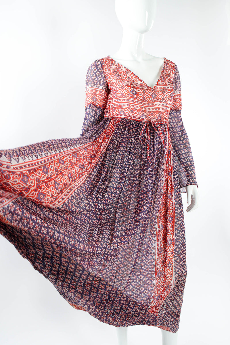 Vintage Saks Fifth Avenue Bandana Peasant Maxi Dress on mannequin at Recess Los Angeles